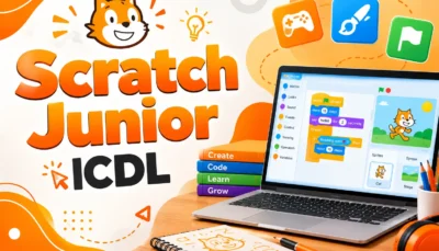 لوگو دوره ScratchJr با رنگ مختلف
