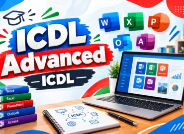 لوگو دوره ICDL Advanced با رنگ مخلف