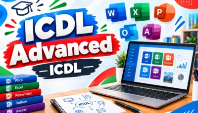 لوگو دوره ICDL Advanced با رنگ مخلف