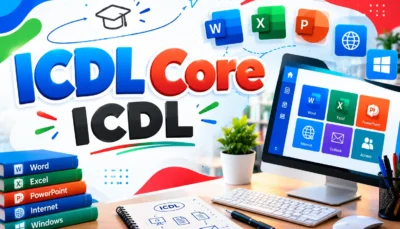 لوگو دوره ICDL Core با رنگ مختلف