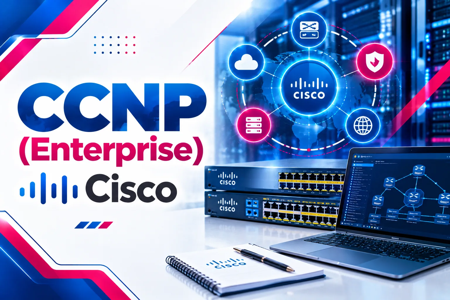 لوگو دوره CCNP ENARSI با رنگ مختلف