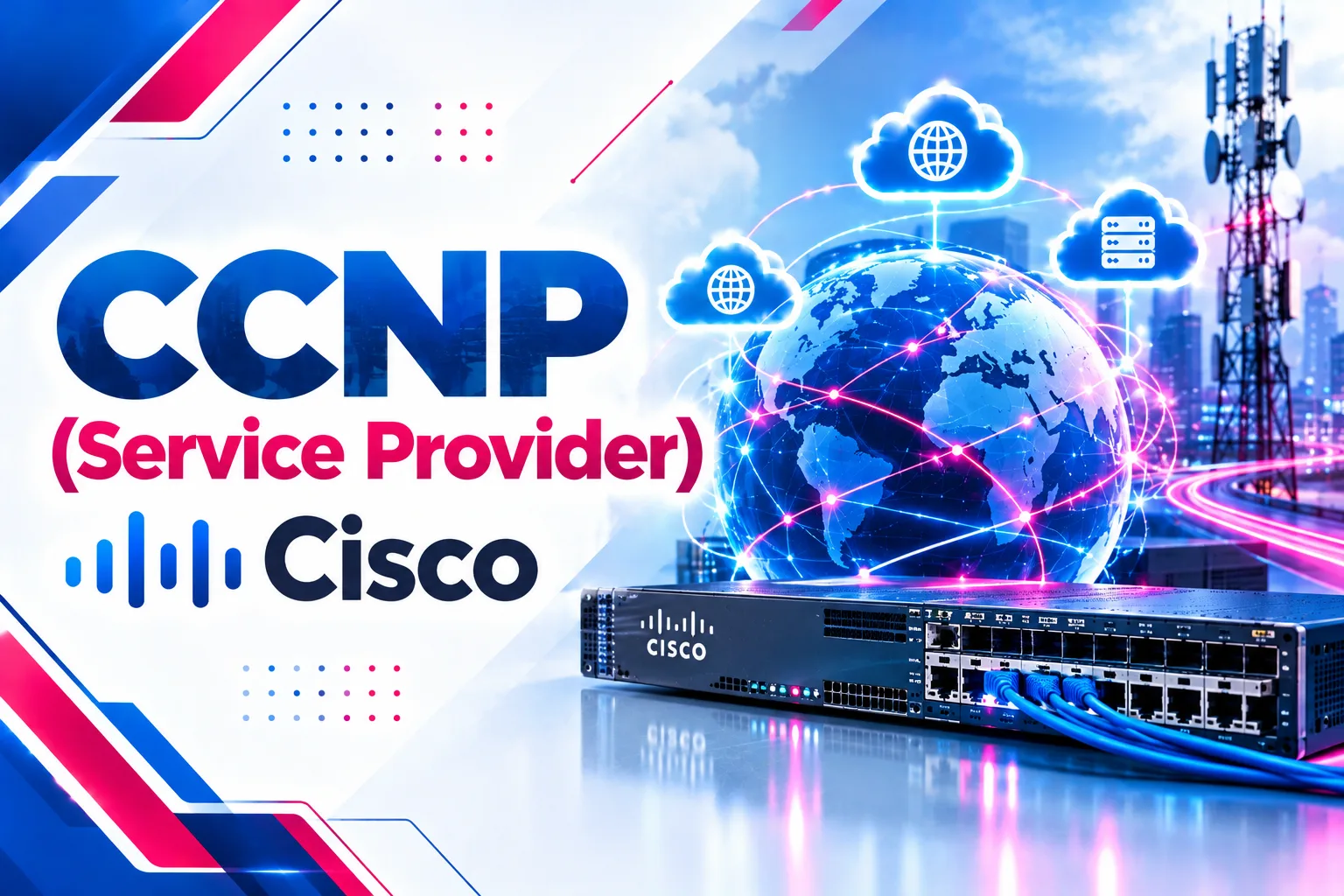 لوگو دوره CCNP Service Provider با رنگ مختلف