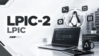 لوگو دوره LPIC-2 رنگ سفید مشکی