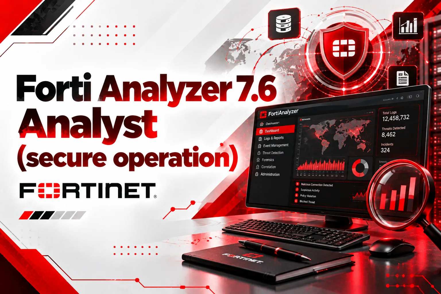 لوگو دوره Forti Analyzer با رنگ مختلف