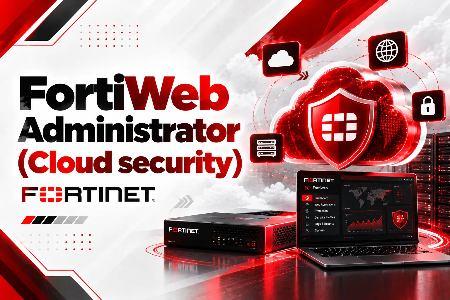 لوگو دوره FortiWeb با رنگ محتلف